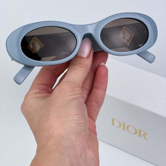Dior CD DIAMOND EDITION R11 30F0 BRAND NEW Sunglasses Blue Brown Unisex Cat Eye - Picture 3 of 11